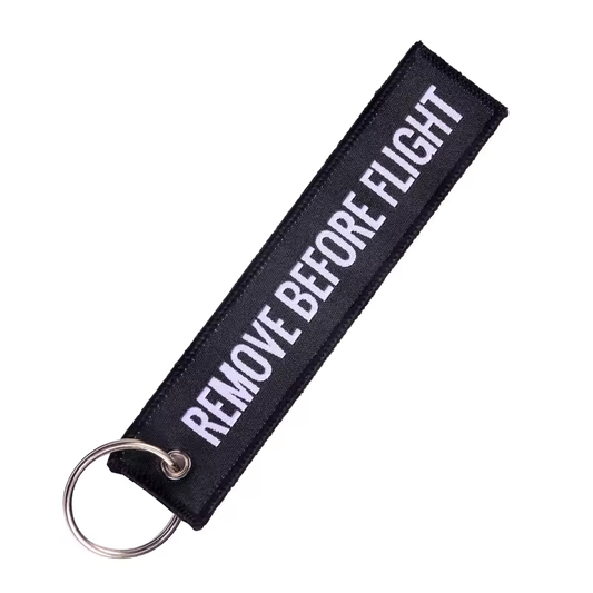 Zwarte Remove Before Flight Sleutelhanger Tweetaktshop