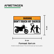 3x Don't Touch My Sherco Stickers – formaatvoorbeeld