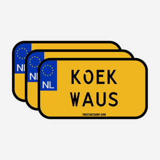 3x Koek Waus Kentekenplaatstickers