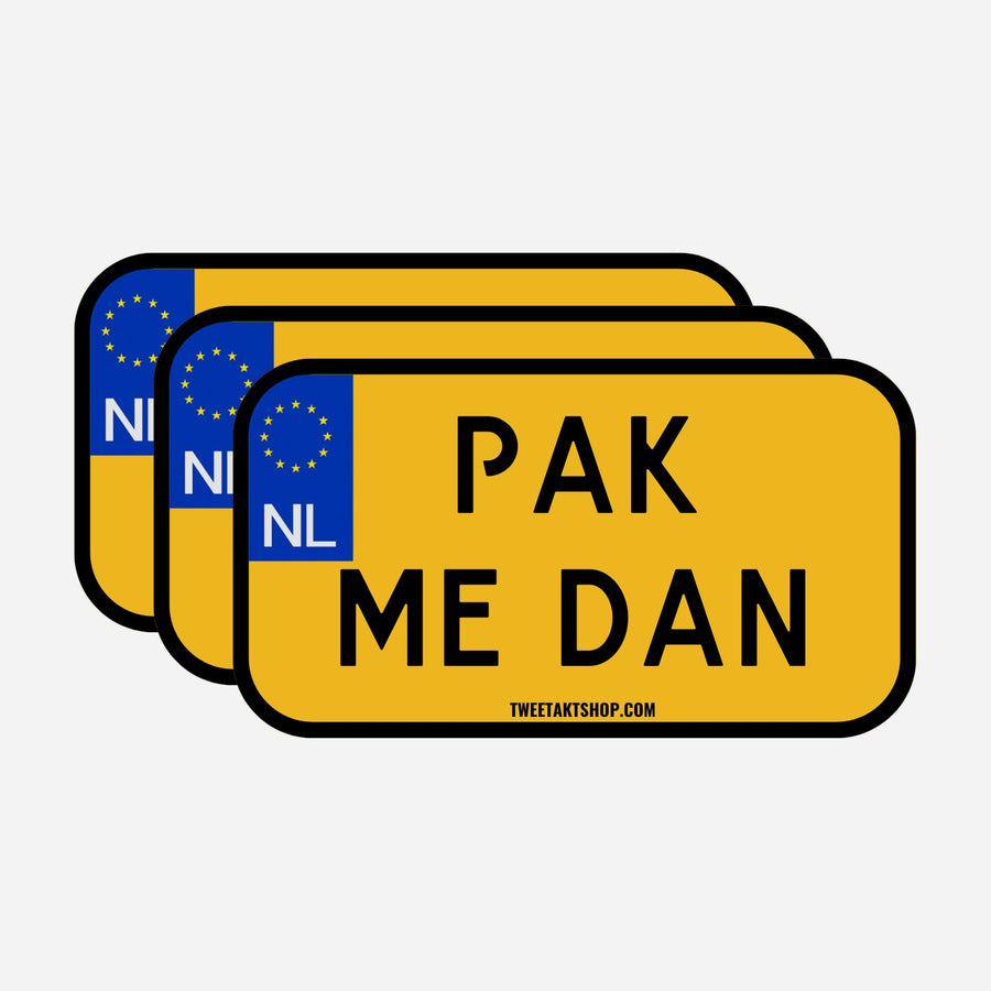 3x Pak Me Dan Kentekenplaatstickers – hoofdafbeelding van de set