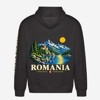 Romania Travel Hoodie – Mountain Lake Graphic