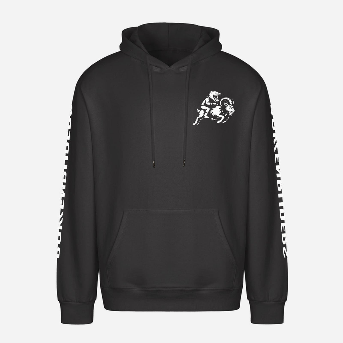 Dit Ding Loopt Op Spanning Hoodie – voorkant met kleine borstprint