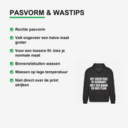 Dit Voertuig Is Gemaakt Met Één Hand En Nul Plan Hoodie – materiaal van dichtbij
