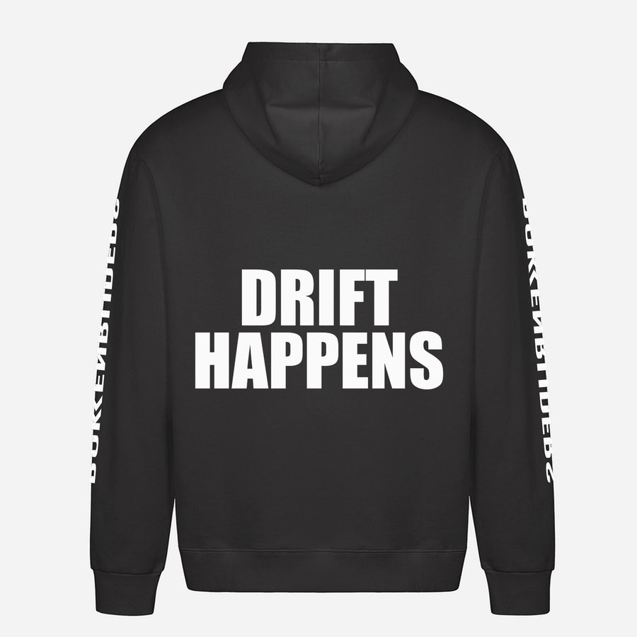 Drift Happens Hoodie – achterkant met grote rugprint