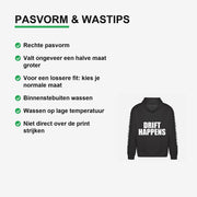 Drift Happens Hoodie – materiaal van dichtbij