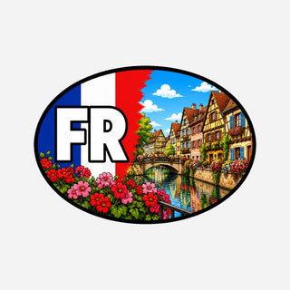 FR Landcode Sticker voor Auto, Motor, Camper & Caravan – Colmar, vakwerkhuizen en kanaal