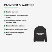 Functioneert Op Geluk Hoodie – materiaal van dichtbij