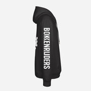 Garage Built Hoodie – detail van de bedrukking