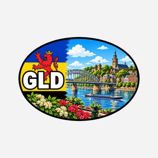 GLD Plaatssticker Arnhem – John Frostbrug, Eusebiuskerk en Rijn