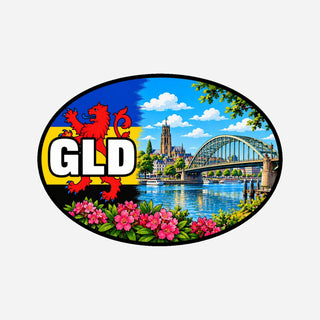 GLD Plaatssticker Nijmegen – Waalbrug, Stevenskerk en Waal