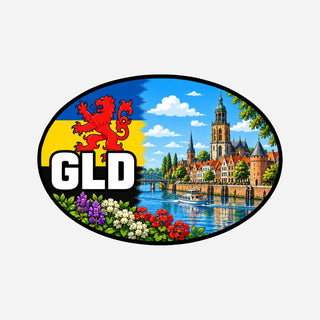 GLD Plaatssticker Zutphen – IJssel, historische skyline en kerktoren