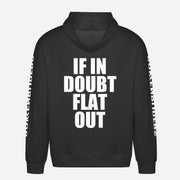 If In Doubt Flat Out Hoodie – achterkant met grote rugprint