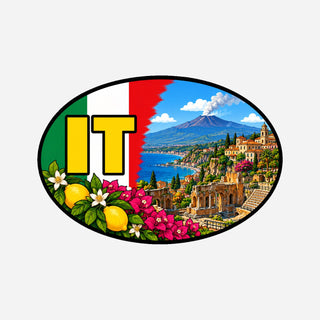 IT Landcode Sticker voor Auto, Motor, Camper & Caravan – Sorrento, Vesuvius en Baai van Napels