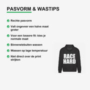 Race Hard Hoodie – materiaal van dichtbij
