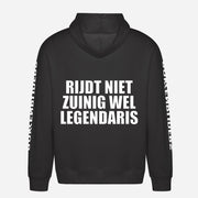 Rijdt Niet Zuinig, Wel Legendarisch Hoodie – achterkant met grote rugprint