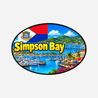 Simpson Bay Landcode Sticker voor Auto, Motor, Camper & Caravan – baai, boten en waterfront